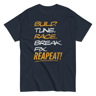 Drag Racing T-Shirt, Car Enthusiasts Tee, Racer / Racecar Lover T-Shirt in navy